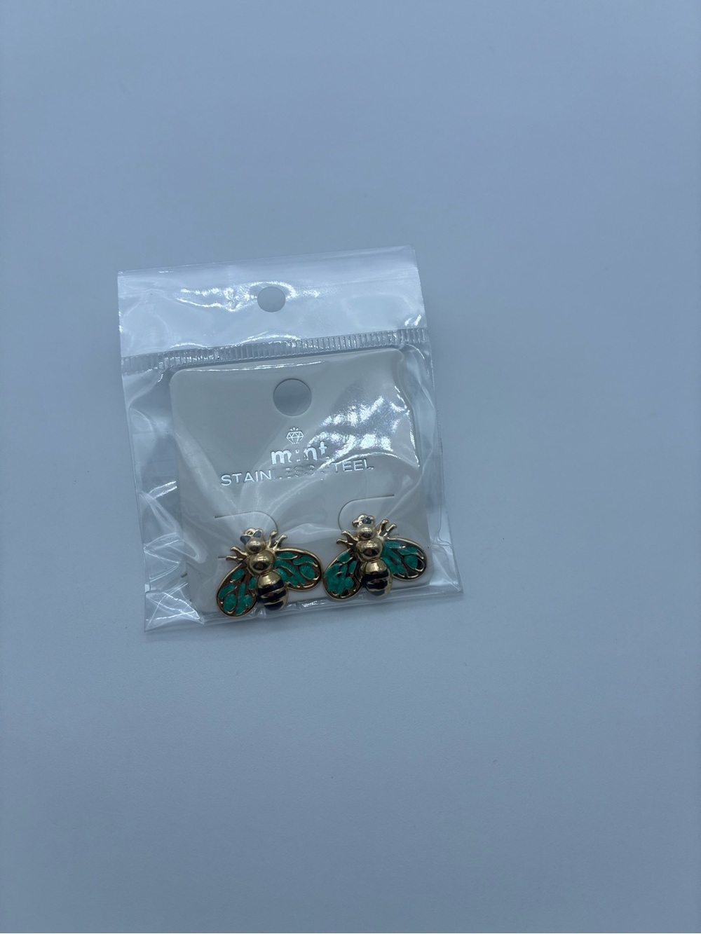 nwt Bee Stud Earrings - Green and Gold Women Jewelry